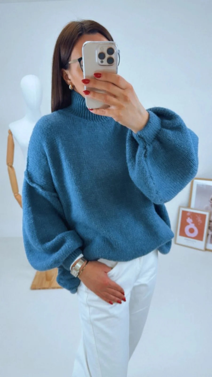 OVERSIZED SVETR BLUE II