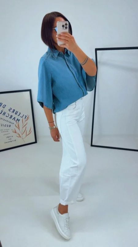 DENIM KOŠILE MODRÁ