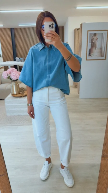 DENIM KOŠILE MODRÁ