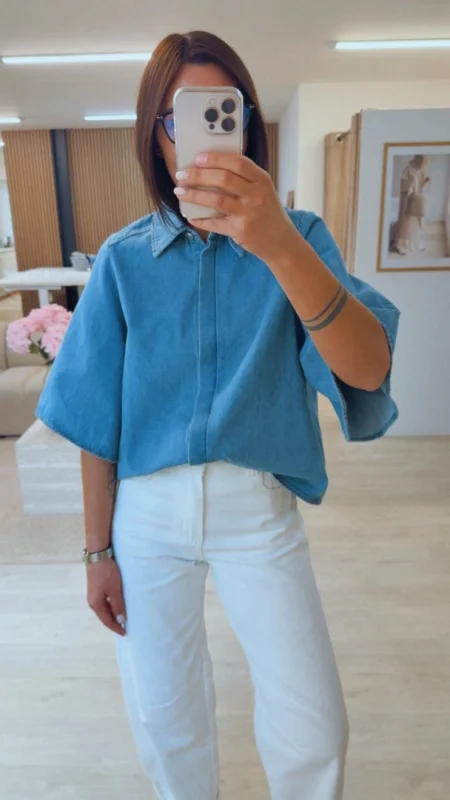 DENIM KOŠILE MODRÁ