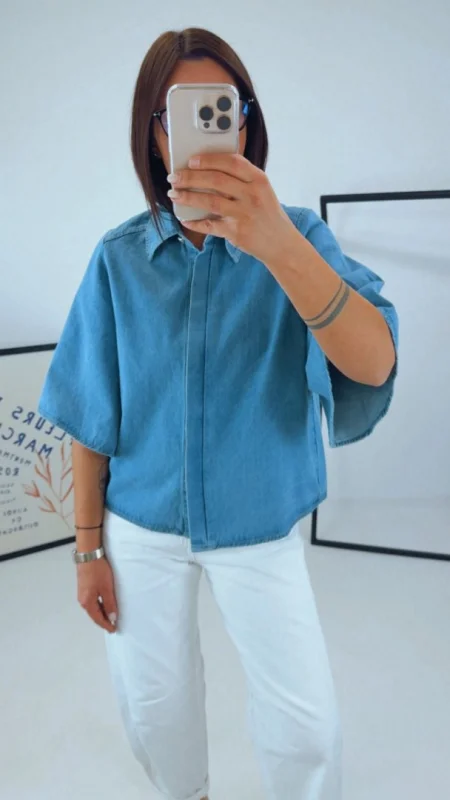 DENIM KOŠILE MODRÁ