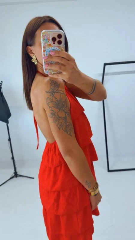 VOLÁNOVÉ ŠATY RED
