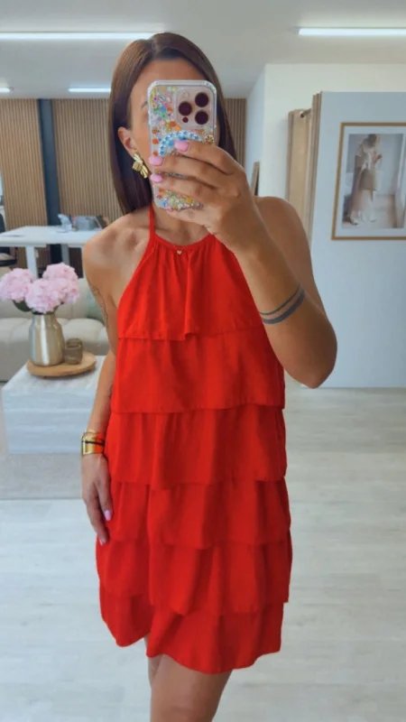 VOLÁNOVÉ ŠATY RED