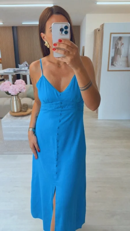 LNĚNÉ ŠATY BLUE
