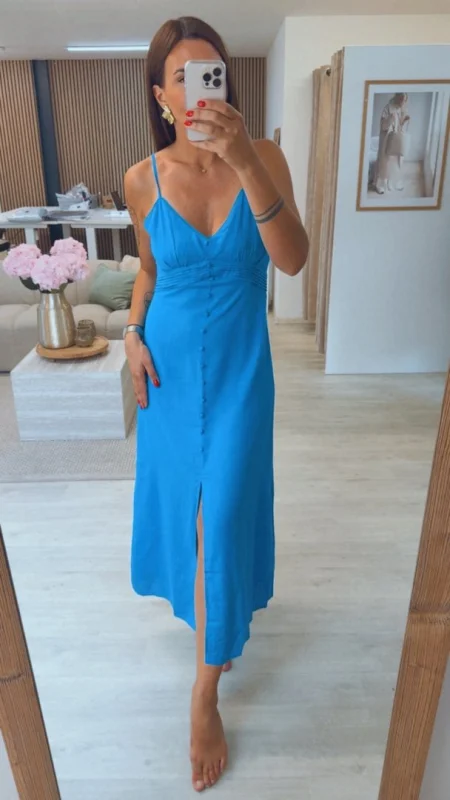 LNĚNÉ ŠATY BLUE