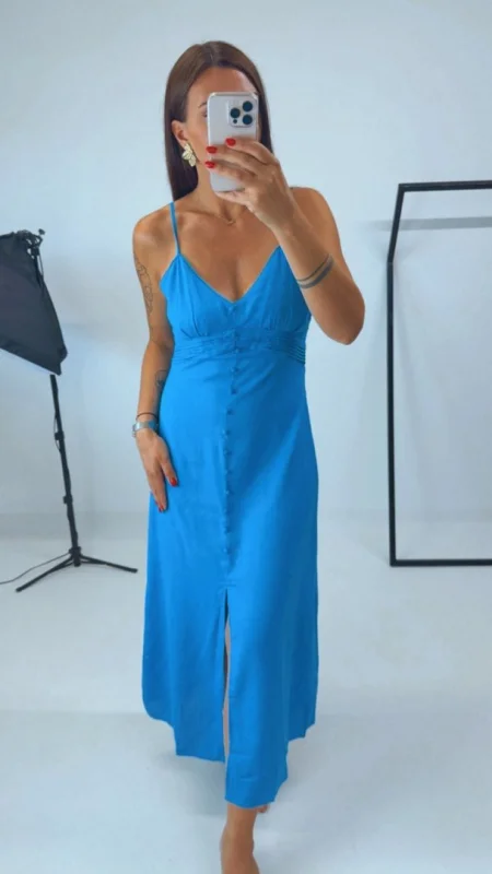 LNĚNÉ ŠATY BLUE