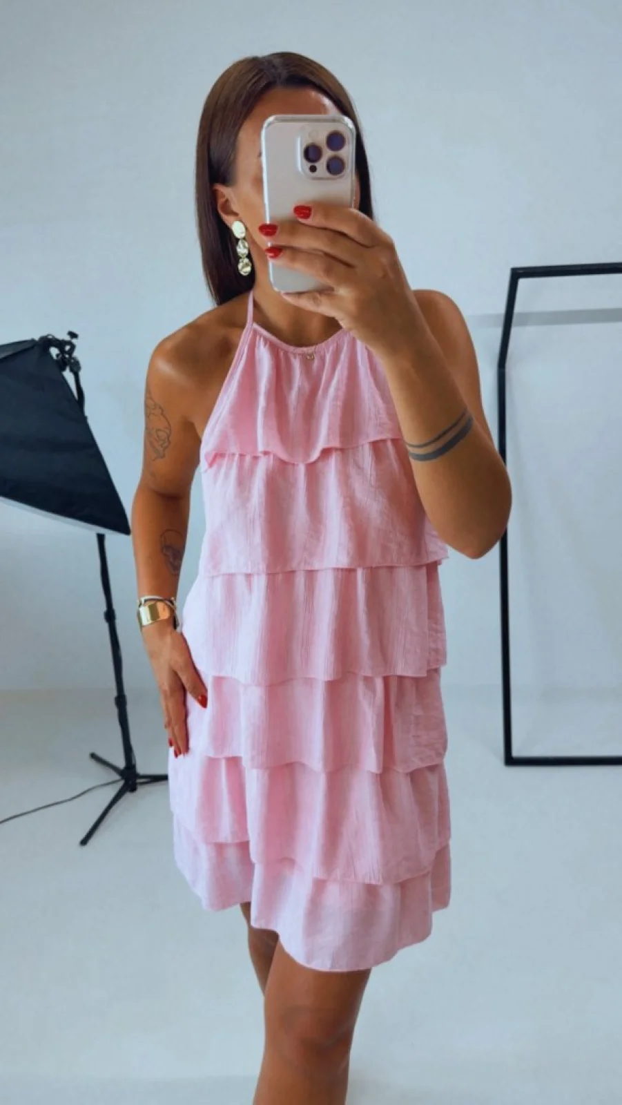 VOLÁNOVÉ ŠATY PINK