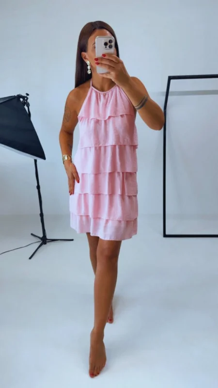 VOLÁNOVÉ ŠATY PINK