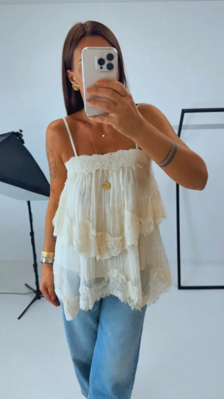KRAJKOVÝ TOP beige
