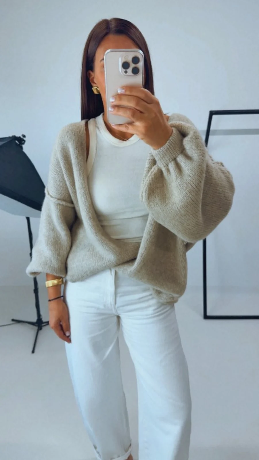 OVERSIZED CARDIGAN BEIGE