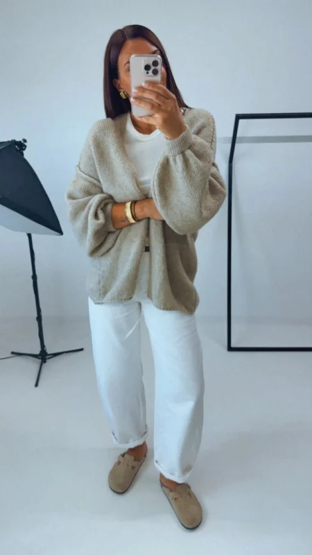 OVERSIZED CARDIGAN BEIGE