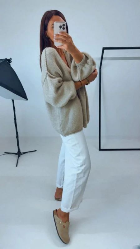 OVERSIZED CARDIGAN BEIGE