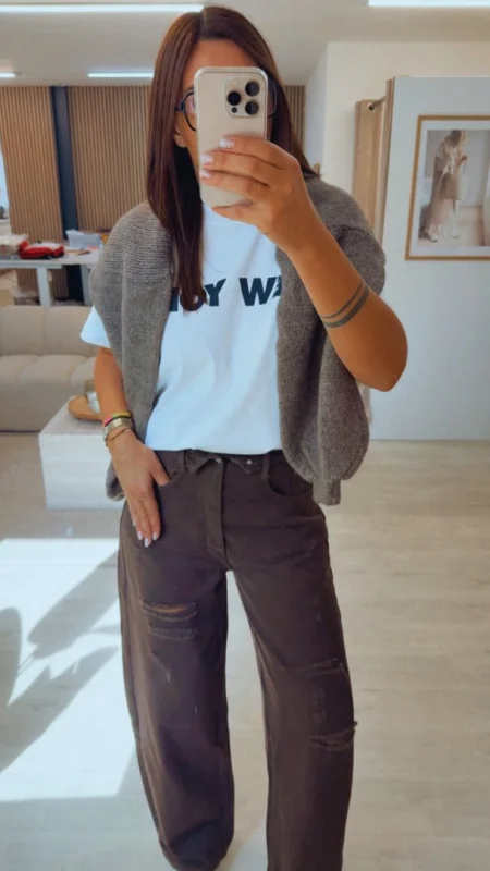 BARREL JEANS BROWN