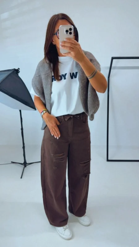 BARREL JEANS BROWN