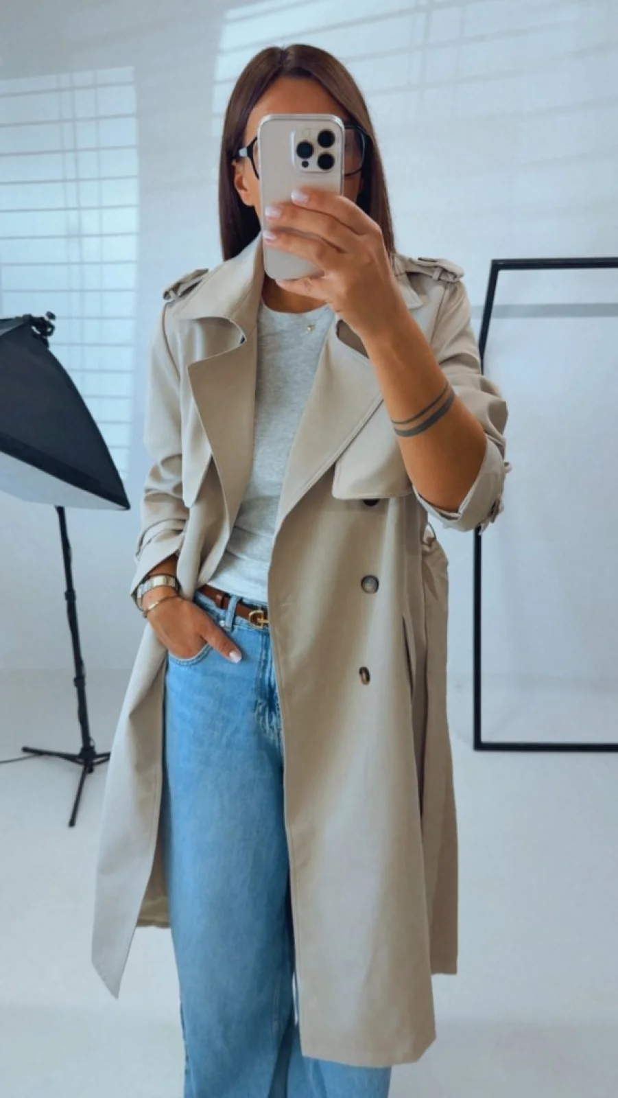 DLOUHÝ TRENCH BEIGE