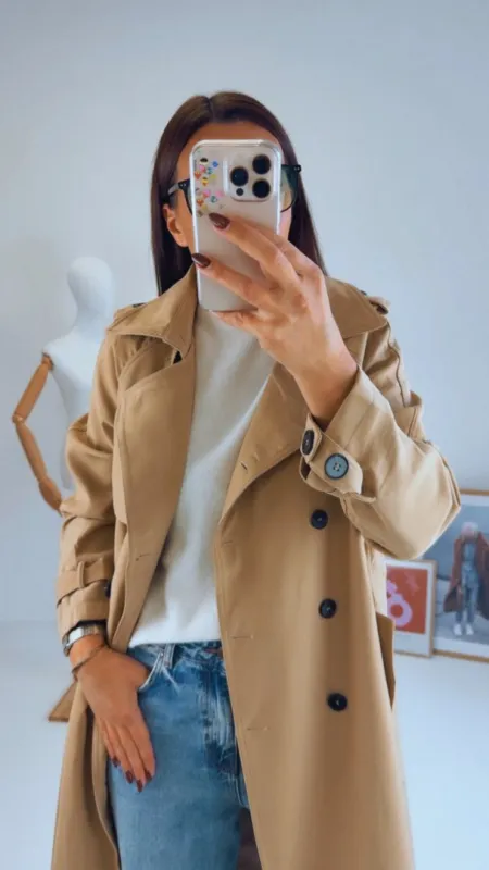DLOUHÝ TRENCH BEIGE