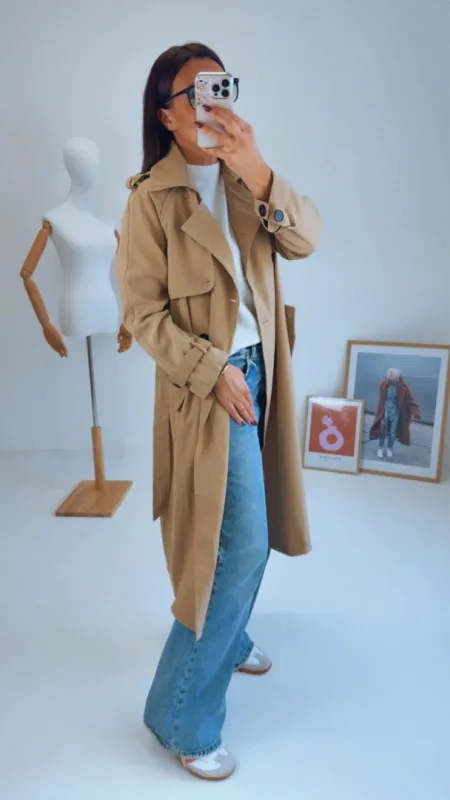 DLOUHÝ TRENCH BEIGE