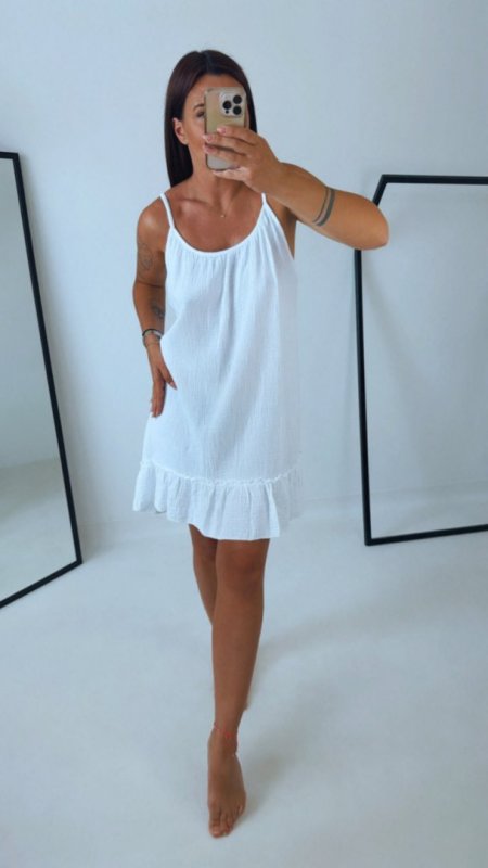 MUŠELÍNOVÉ ŠATY WHITE