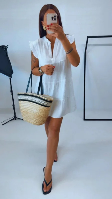 MUŠELÍNOVÉ ŠATY WHITE