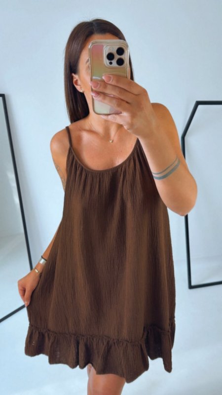 MUŠELÍNOVÉ ŠATY BROWN