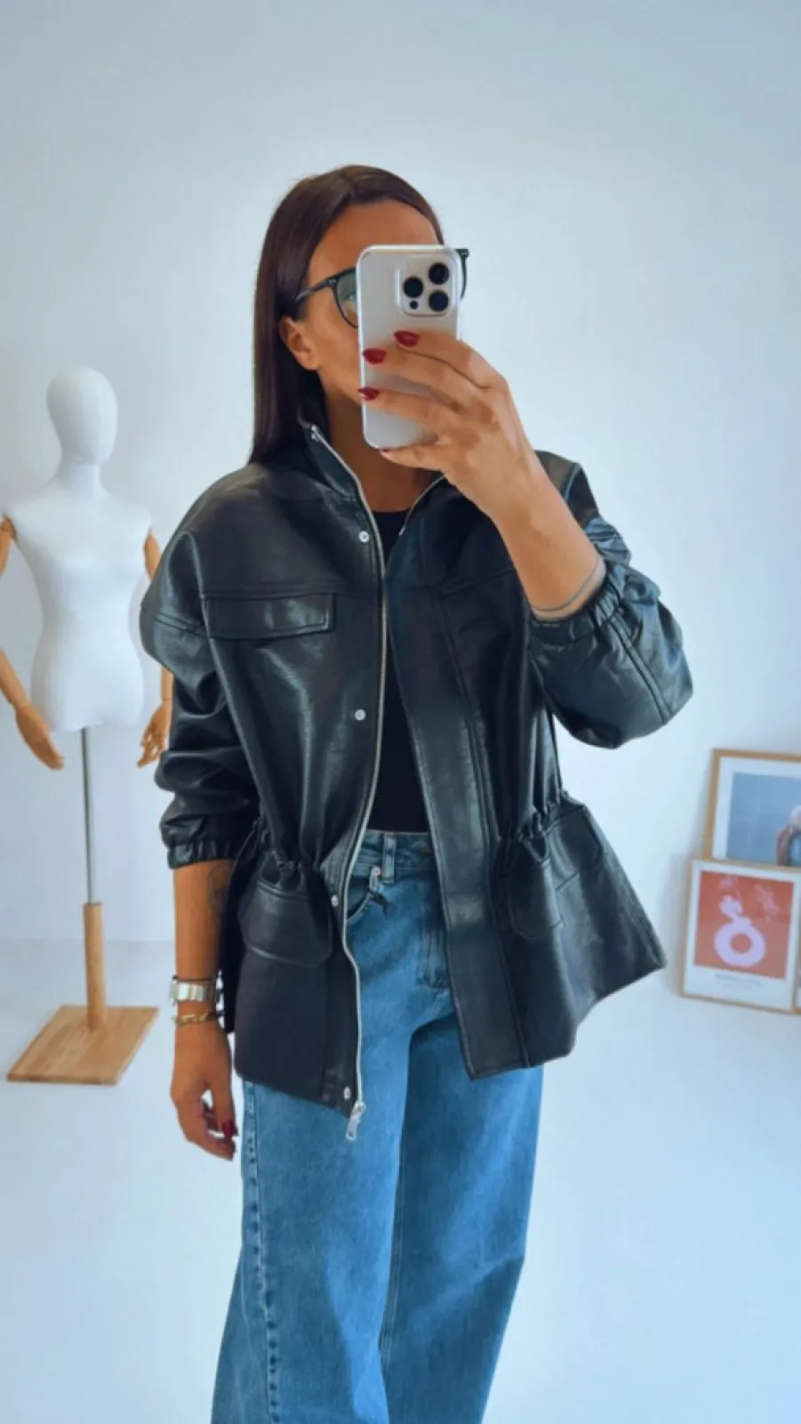 Bunda z umělé kůže