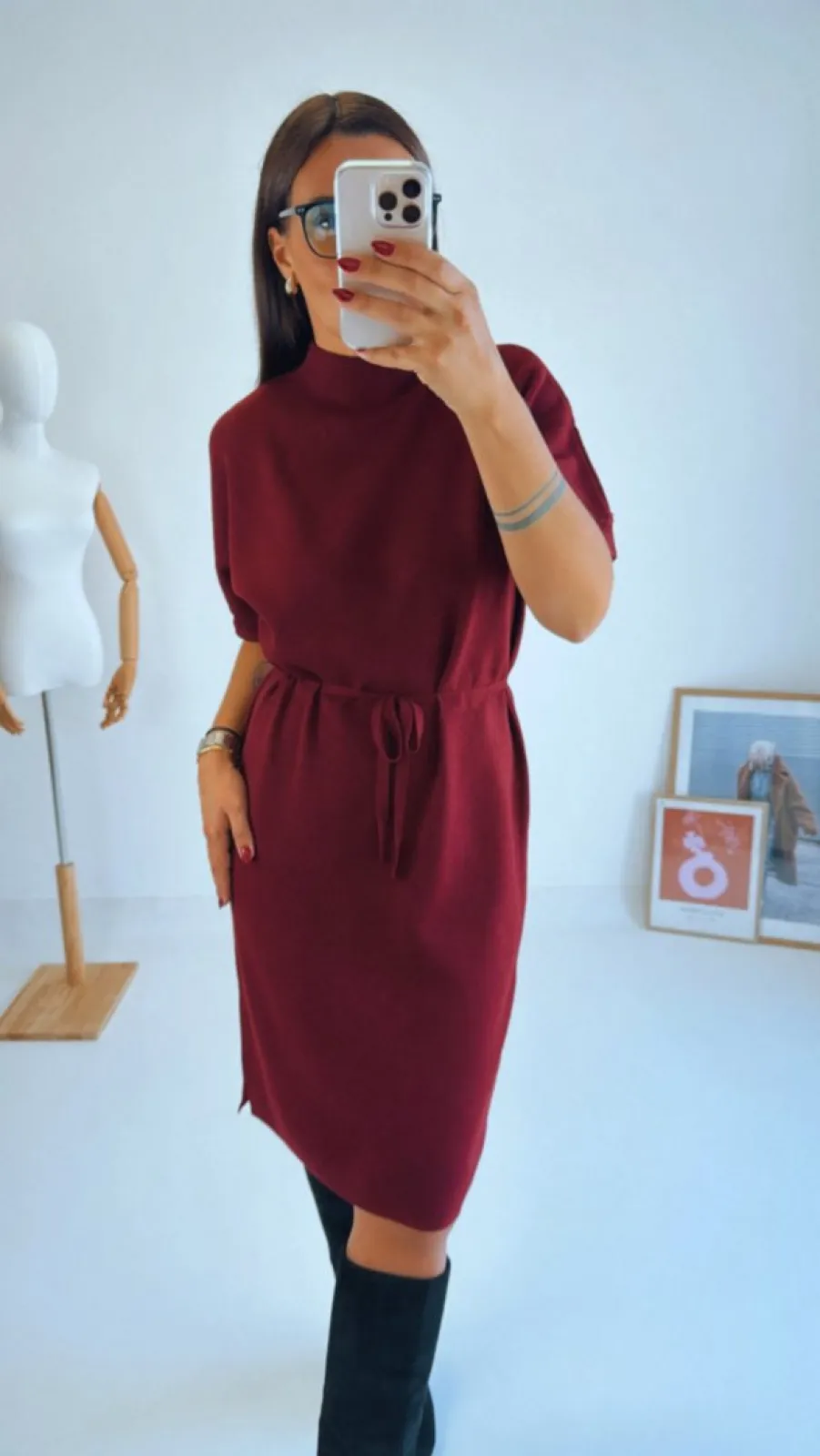 ÚPLETOVÉ ŠATY BORDÓ