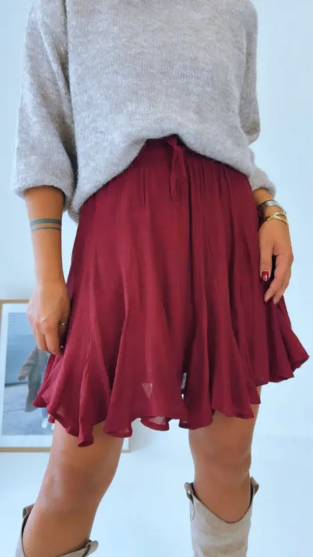 SUKNĚ BORDÓ