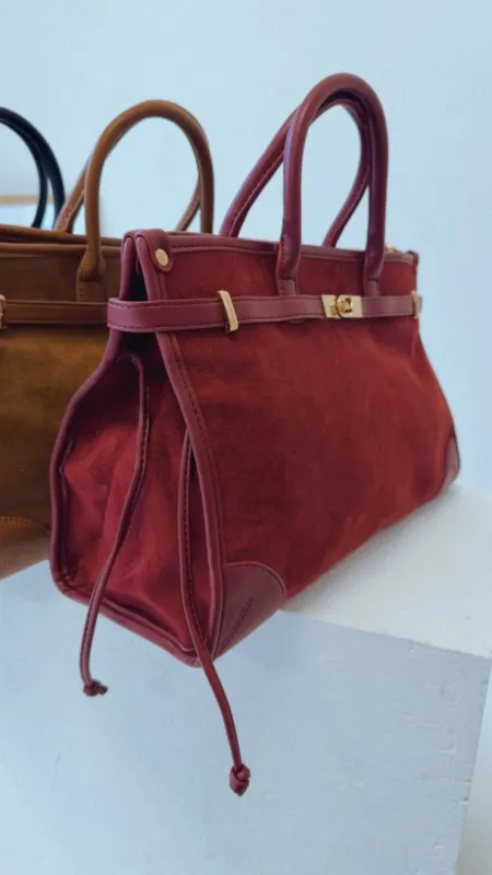 Semišová kabelka bordó