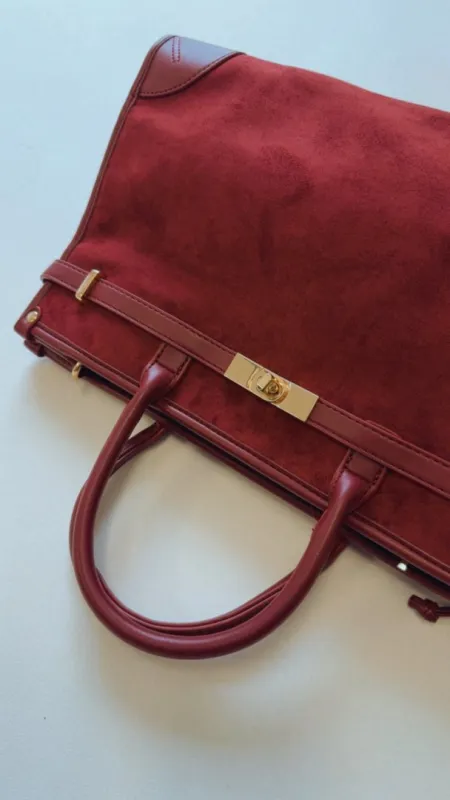 Semišová kabelka bordó