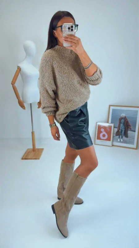 OVERSIZED SVETR CAMEL