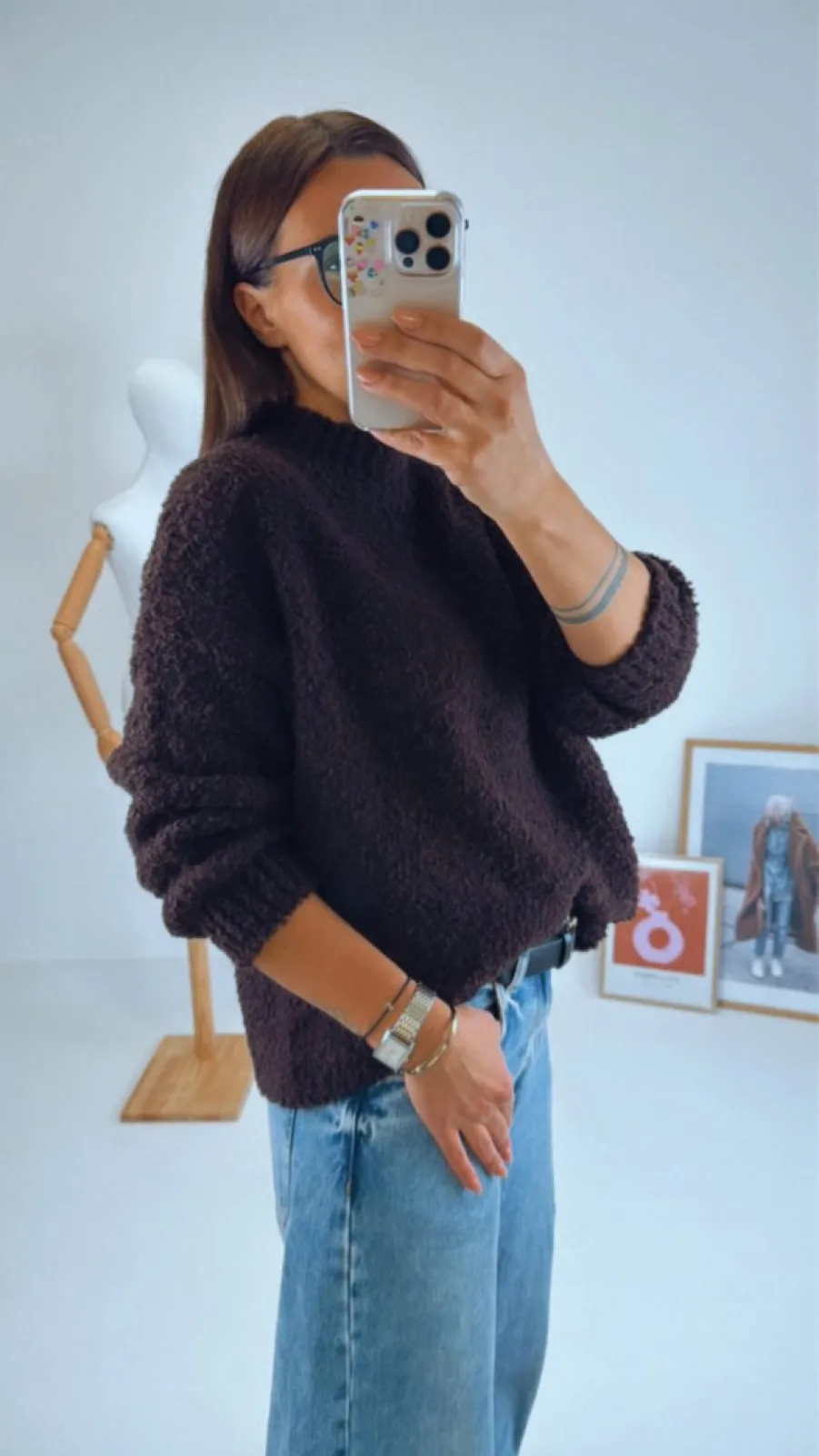 OVERSIZED SVETR BROWN