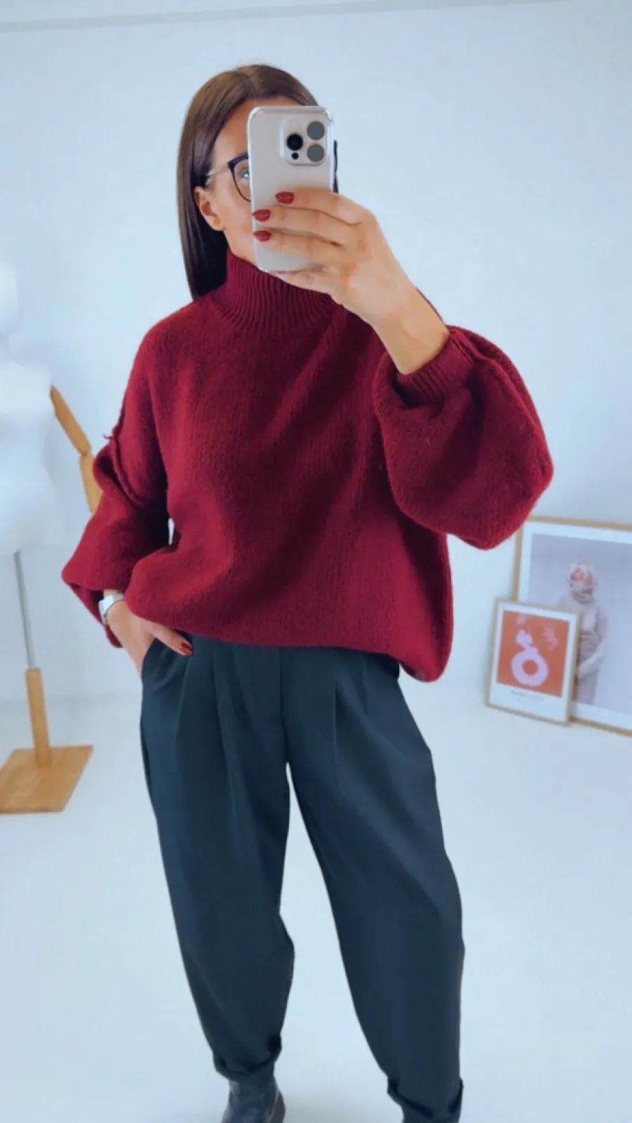 OVERSIZED SVETR BORDÓ II