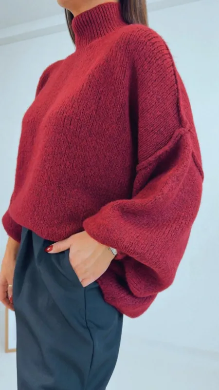 OVERSIZED SVETR BORDÓ II