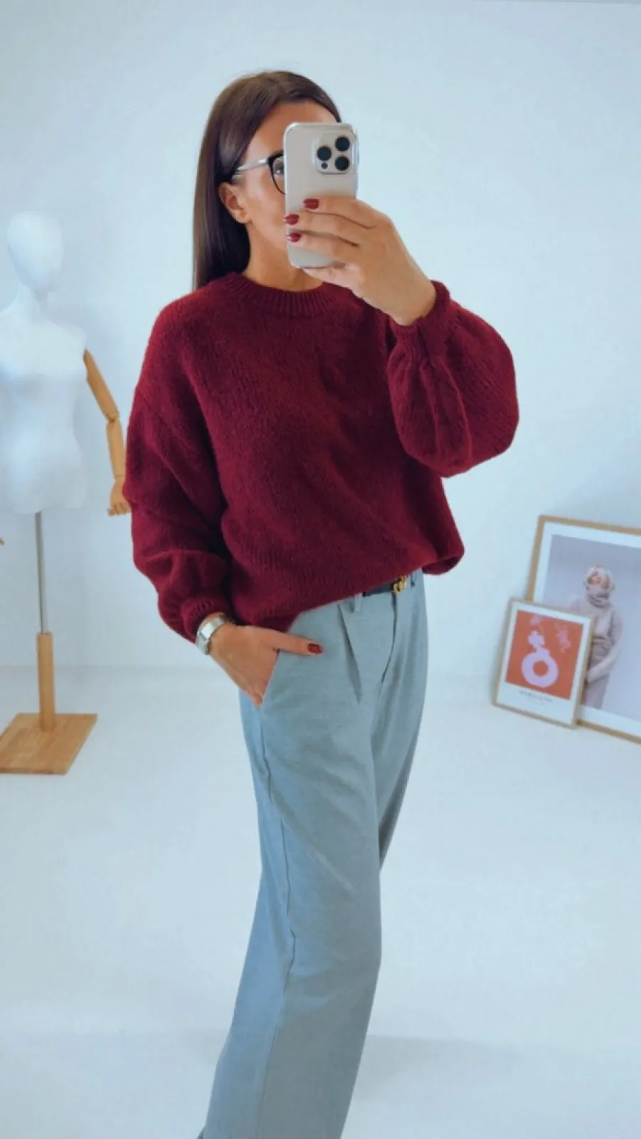 OVERSIZED SVETR BORDÓ III
