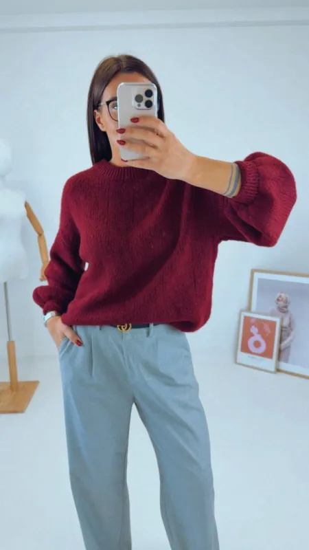OVERSIZED SVETR BORDÓ III